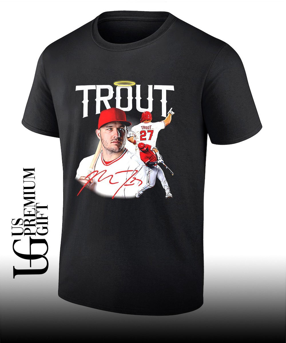 Mike Trout player Los Angeles Angels baseball signature memories shirt