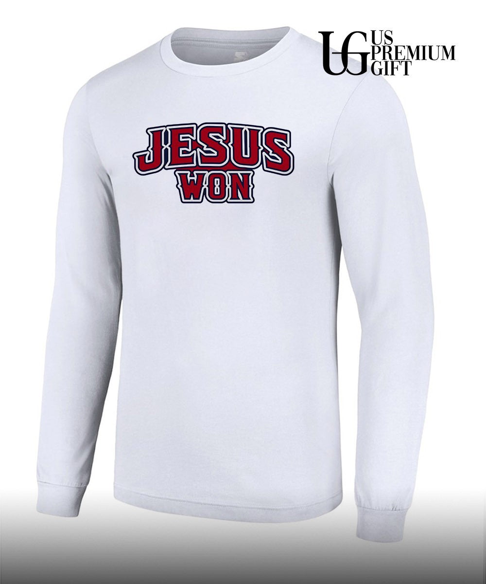 Mike Trout wearing Jesus Won shirt