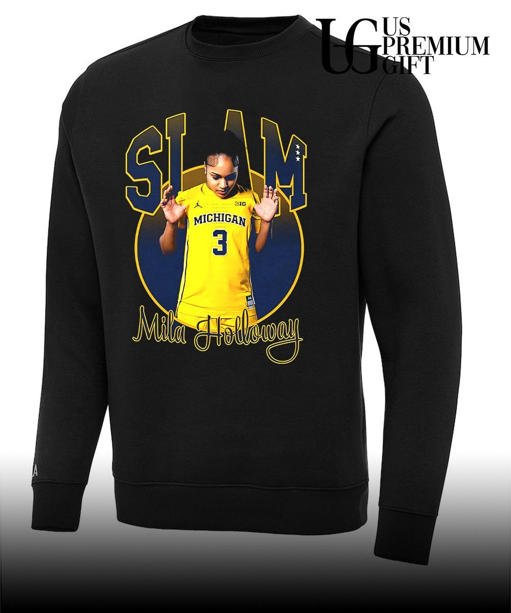 Mila Holloway Michigan Wolverines women’s basketball SLAM pose shirt