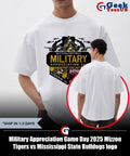 Military Appreciation Game Day 2025 Mizzou Tigers vs Mississippi State Bulldogs logo T-shirt