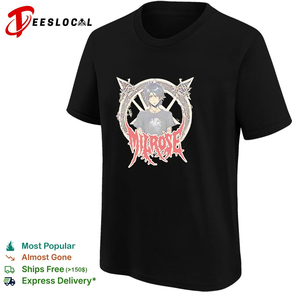 Milrose anime boy portrait barbed wire shirt