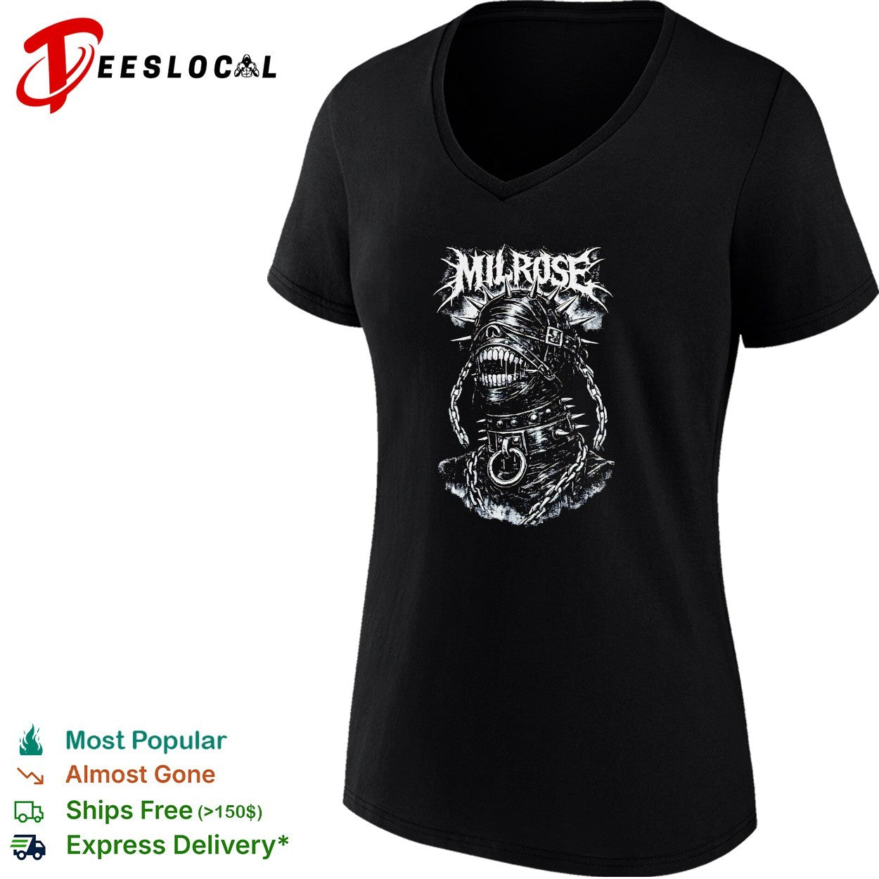 Milrose spiked mask chains poster shirt