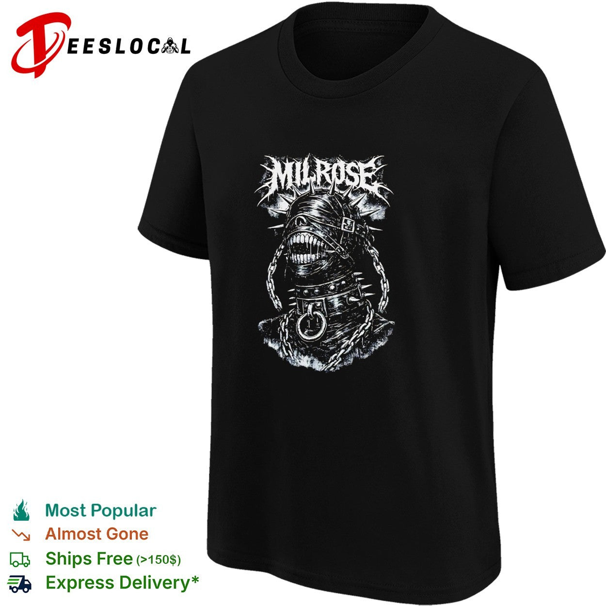 Milrose spiked mask chains poster shirt