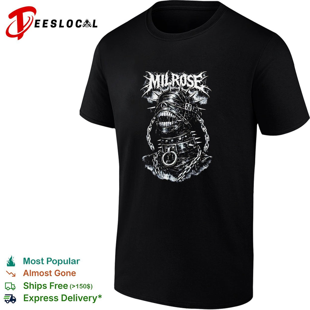 Milrose spiked mask chains poster shirt