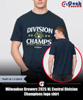 Milwaukee Brewers 2025 NL Central Division Champions logo shirt