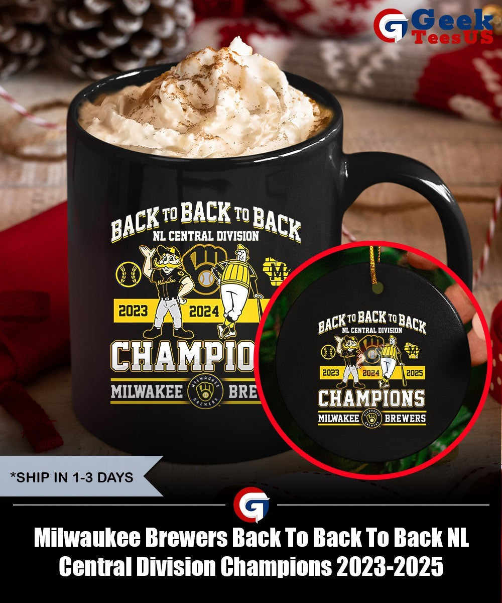 Milwaukee Brewers Back To Back To Back NL Central Division Champions 2023-2025 mascot shirt