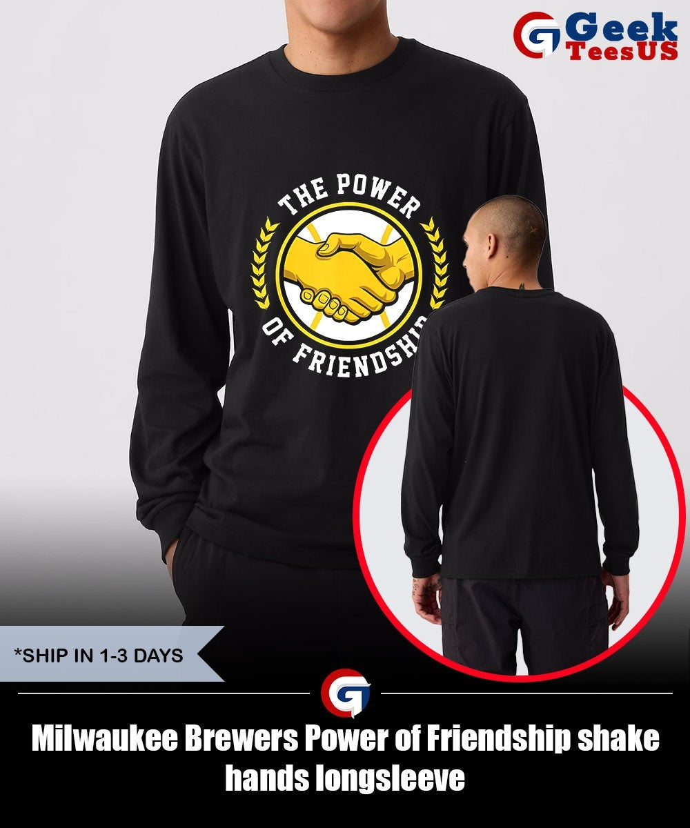 Milwaukee Brewers Power of Friendship shake hands shirt