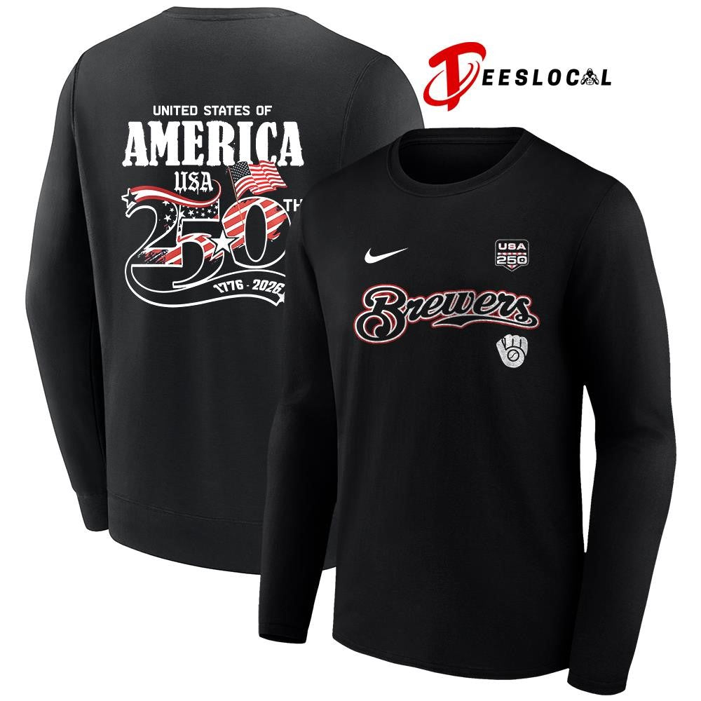 Milwaukee Brewers x 250 years of freedom America graphic shirt