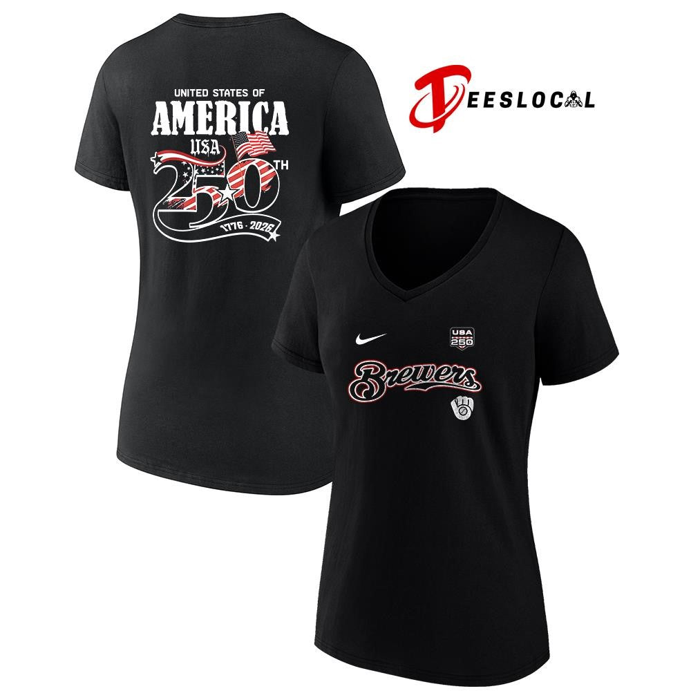 Milwaukee Brewers x 250 years of freedom America graphic shirt