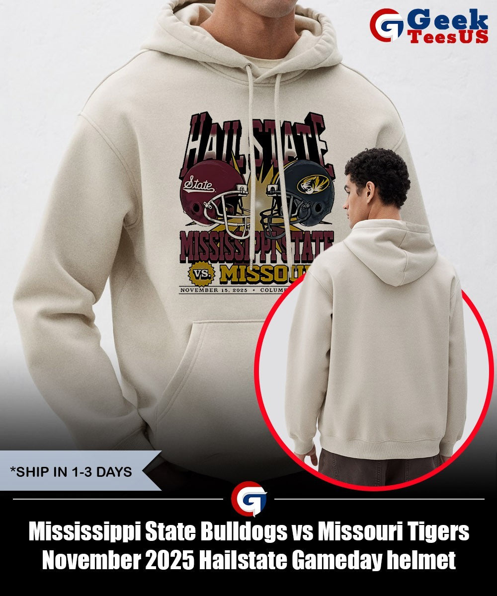 Mississippi State Bulldogs vs Missouri Tigers November 2025 Hailstate Gameday helmet shirt