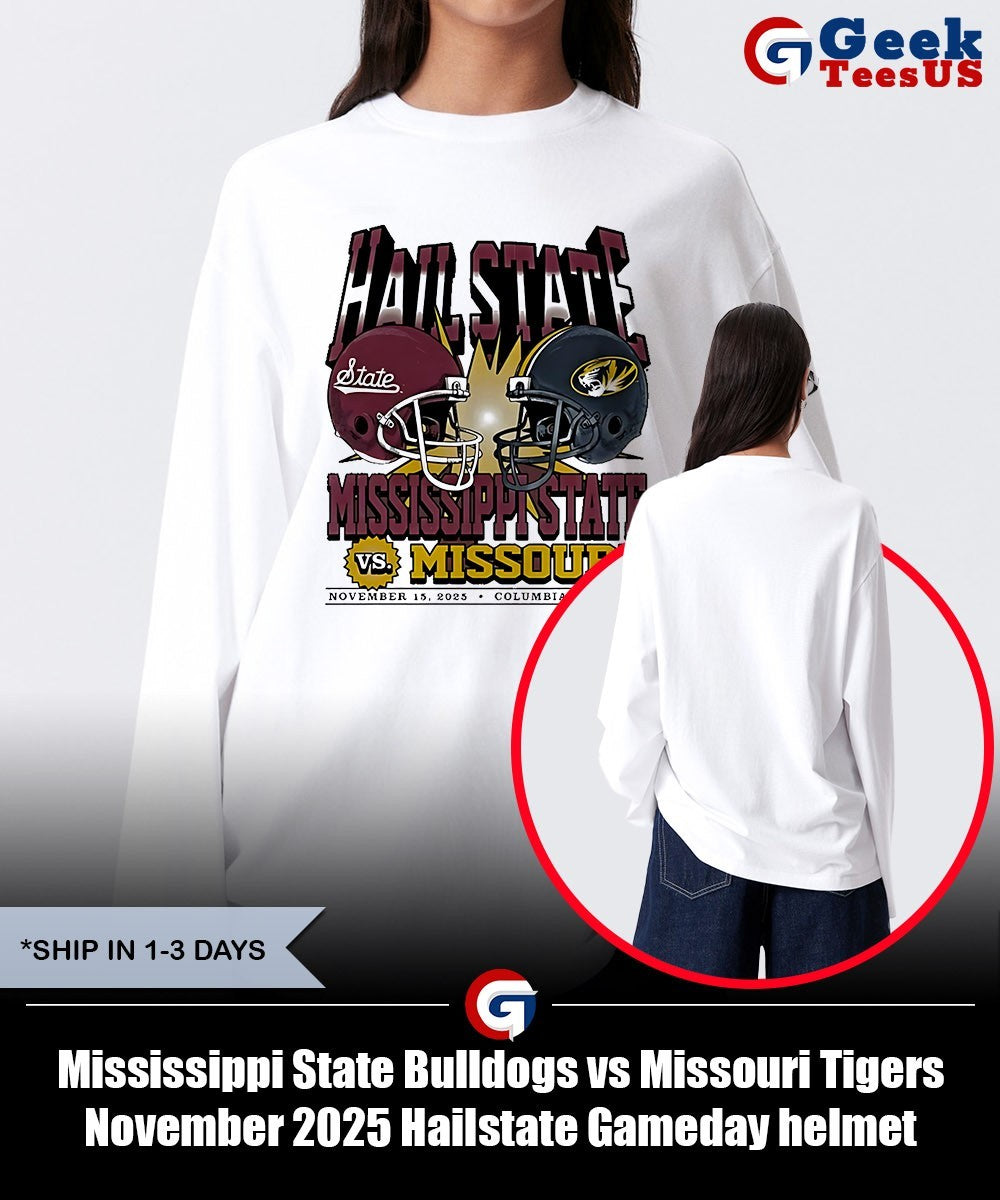 Mississippi State Bulldogs vs Missouri Tigers November 2025 Hailstate Gameday helmet shirt