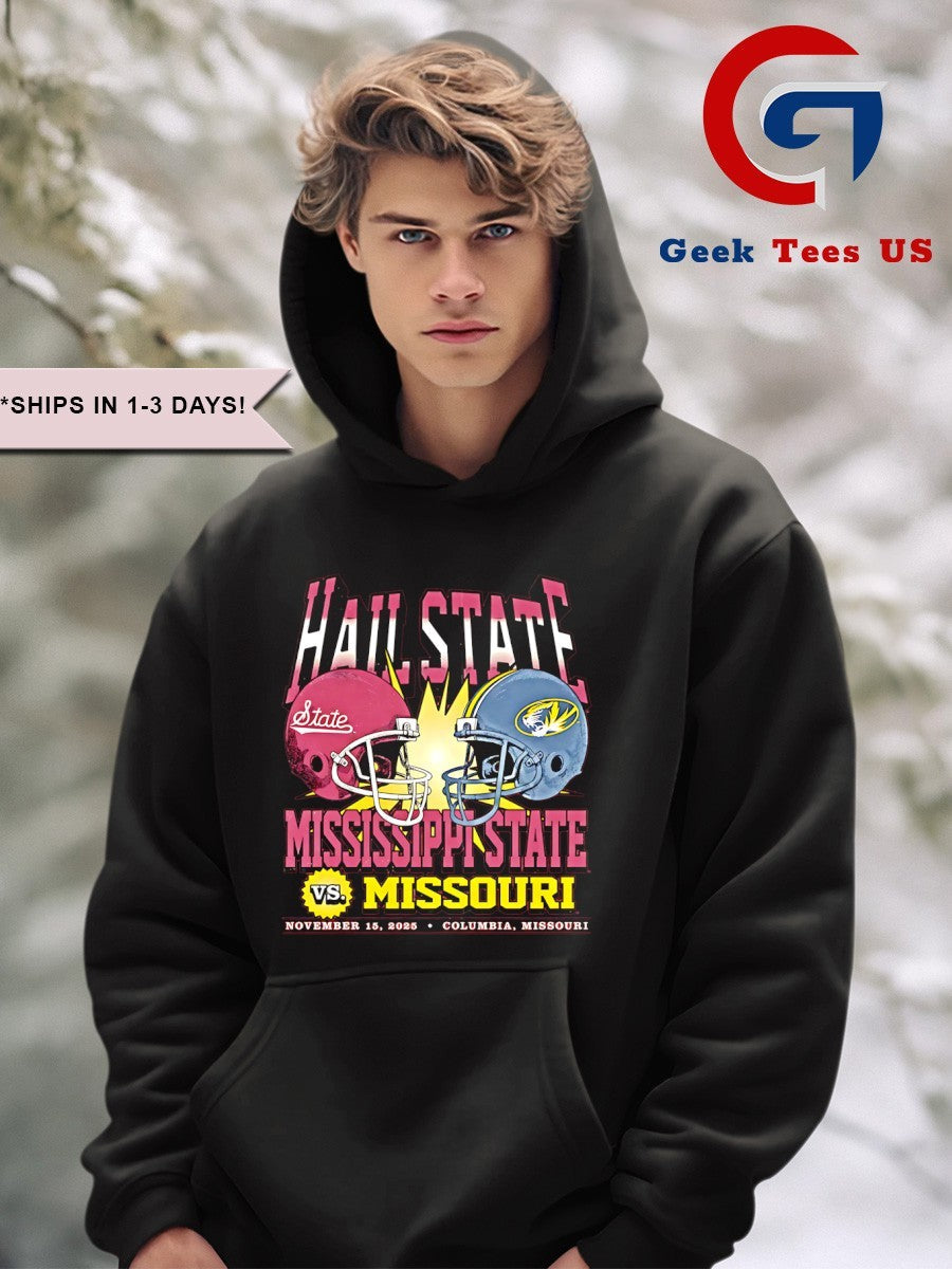 Mississippi State University vs Missouri Tigers Half State Game Day 2025 helmet shirt