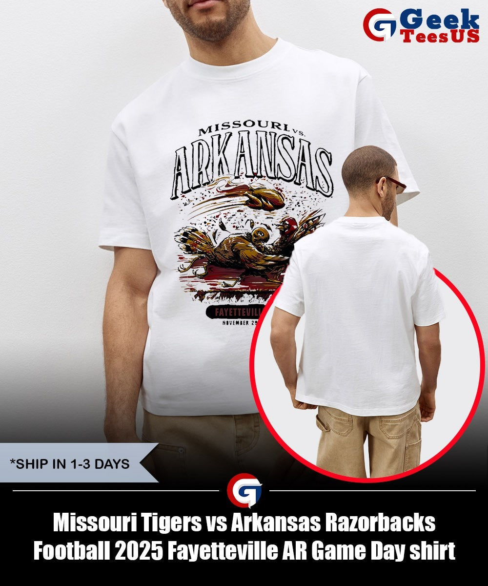 Missouri Tigers vs Arkansas Razorbacks Football 2025 Fayetteville AR Game Day shirt