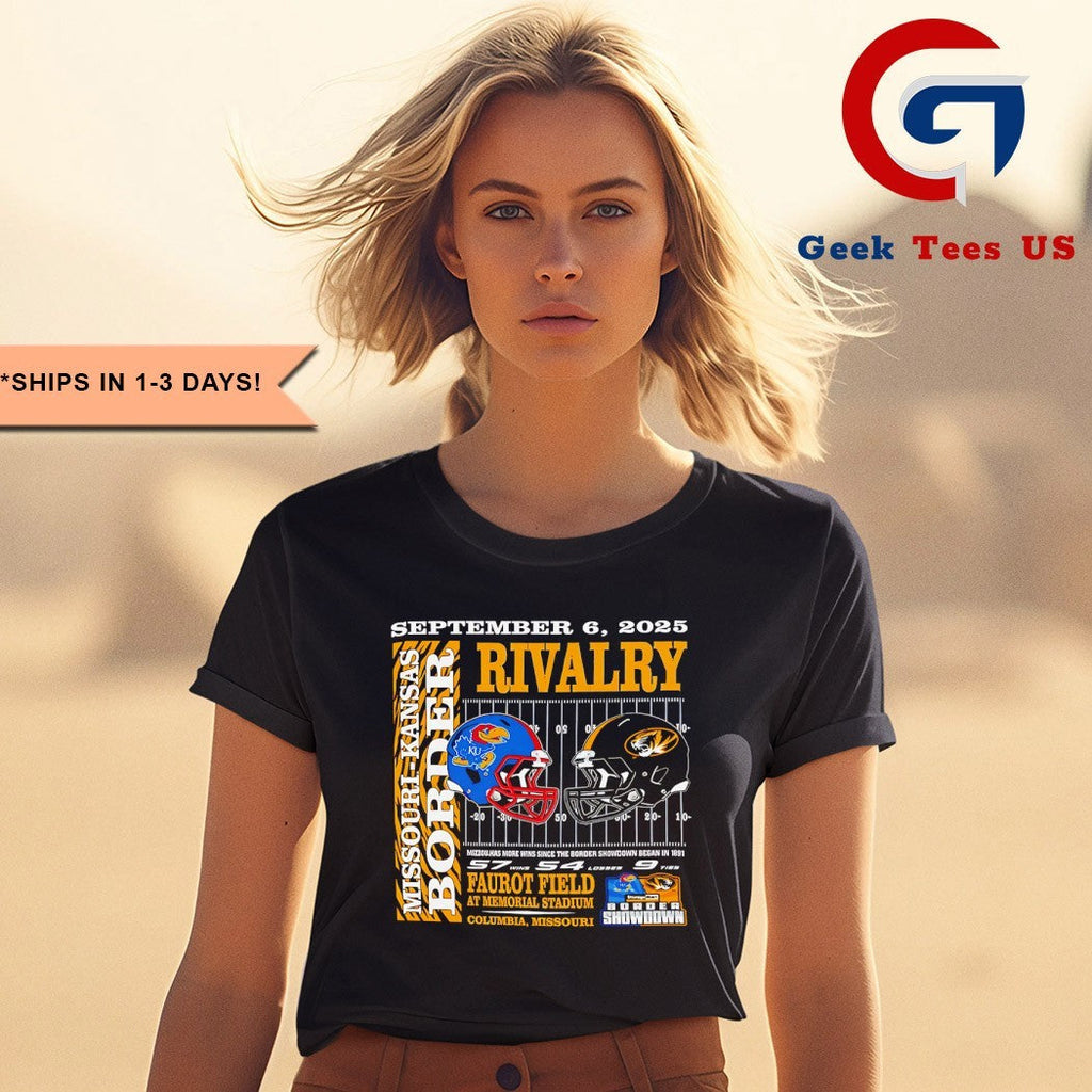 Missouri Tigers vs Kansas Jayhawks Border Showdown September 6 2025 helmet shirt