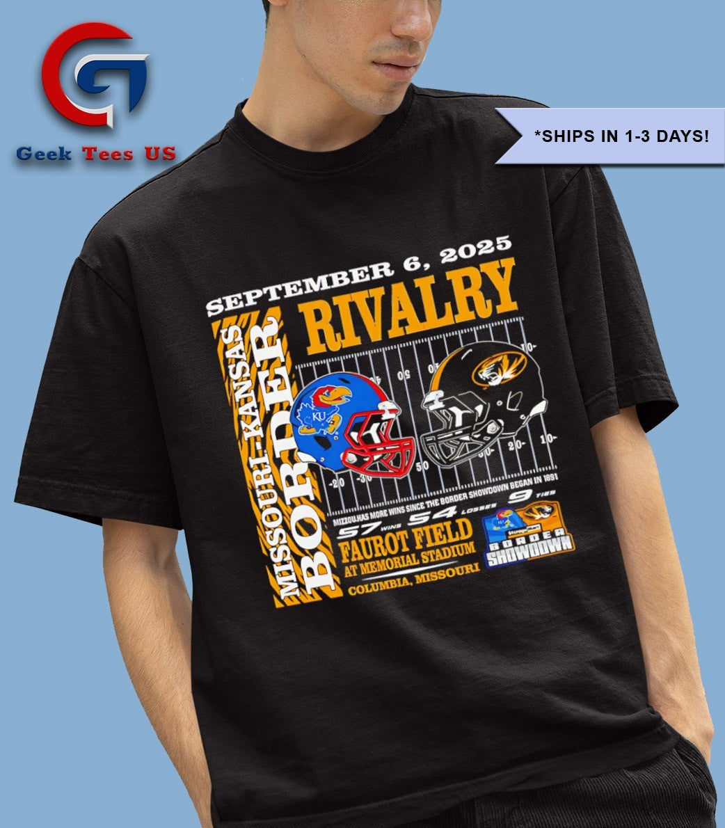 Missouri Tigers vs Kansas Jayhawks Border Showdown September 6 2025 helmet shirt
