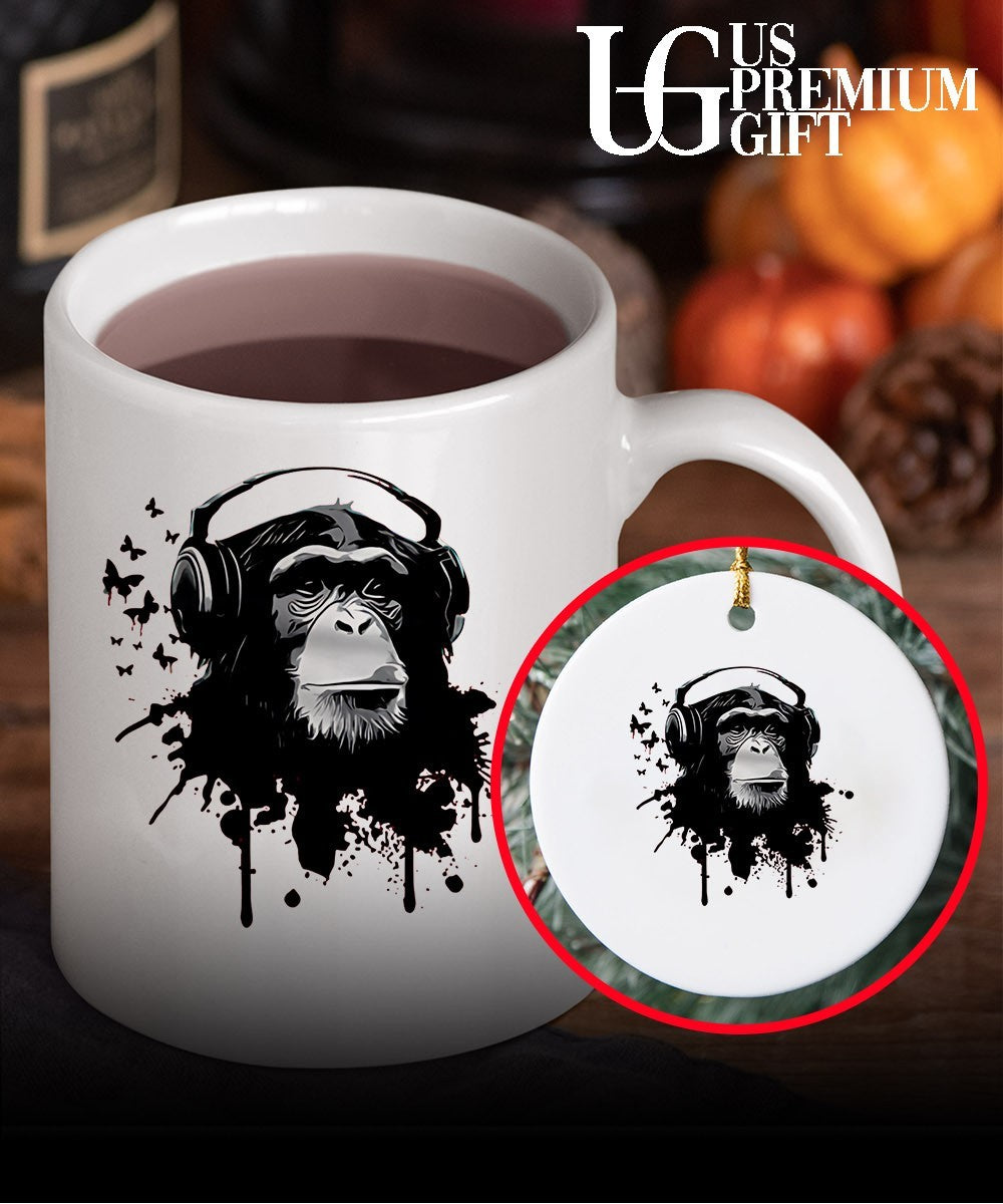 Monkey with headphones shirt