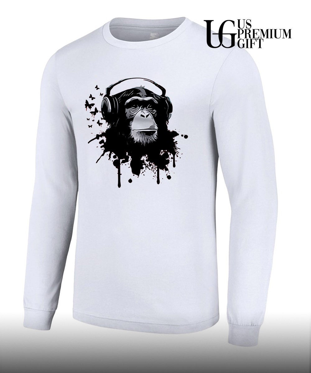 Monkey with headphones shirt