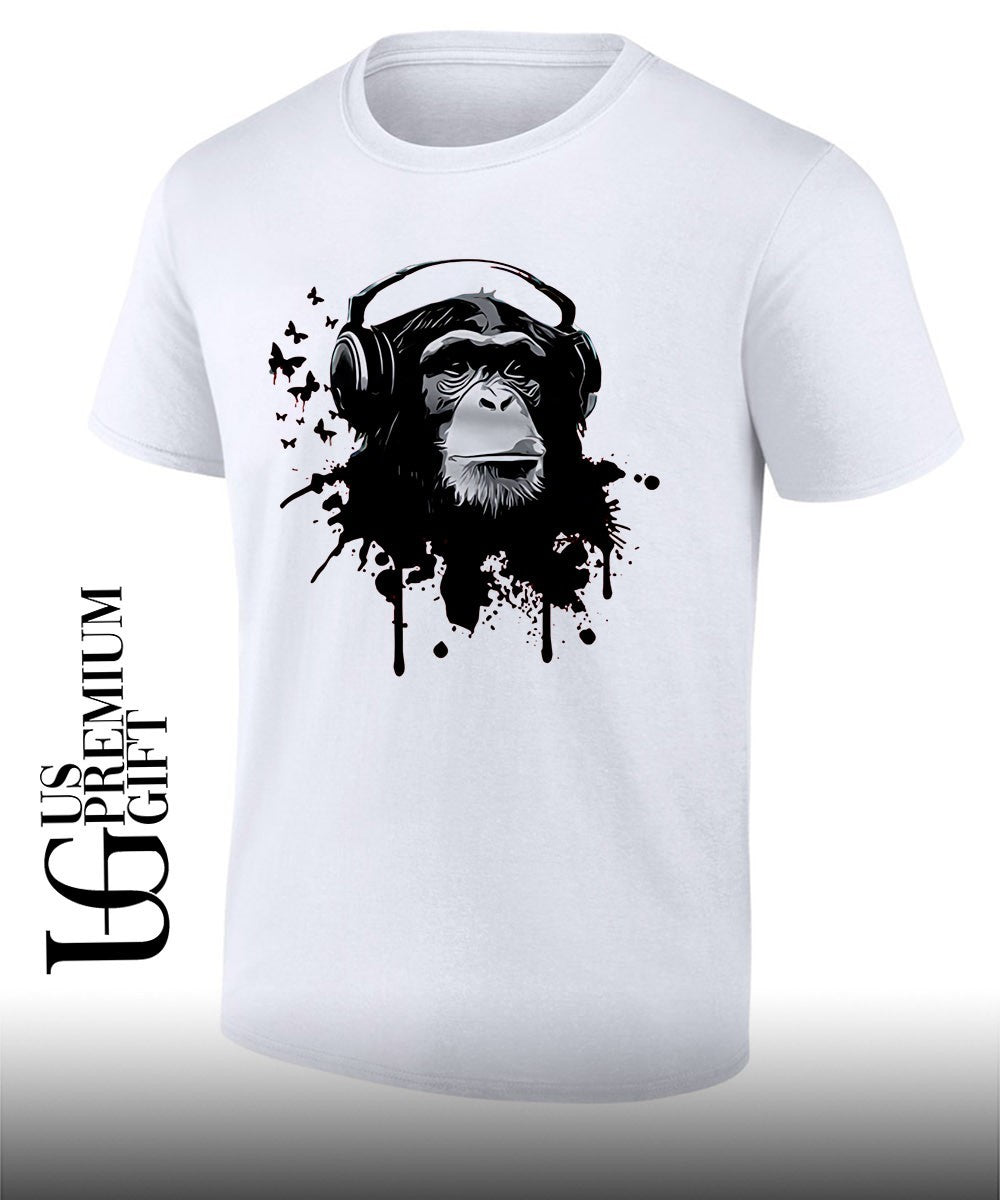 Monkey with headphones shirt