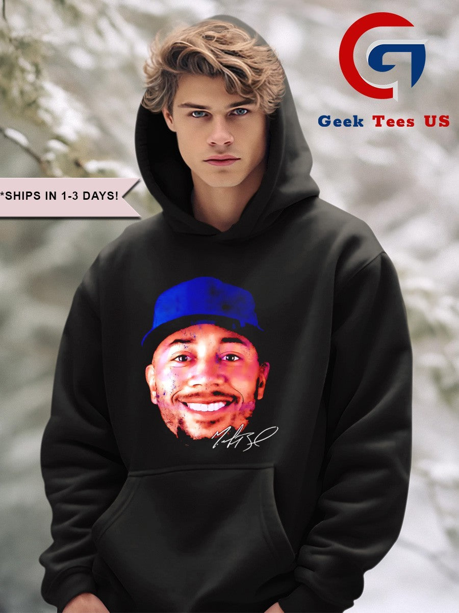 Mookie Betts Los Angeles Baseball headshot signature shirt