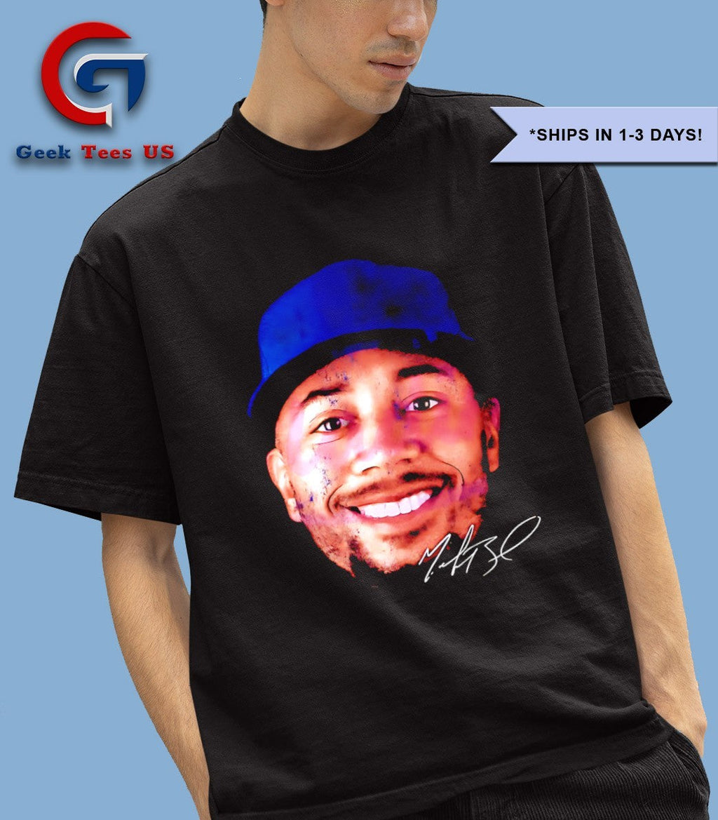 Mookie Betts Los Angeles Baseball headshot signature shirt