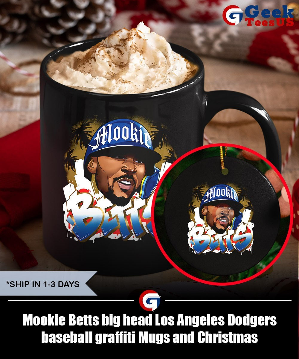 Mookie Betts big head Los Angeles Dodgers baseball graffiti shirt