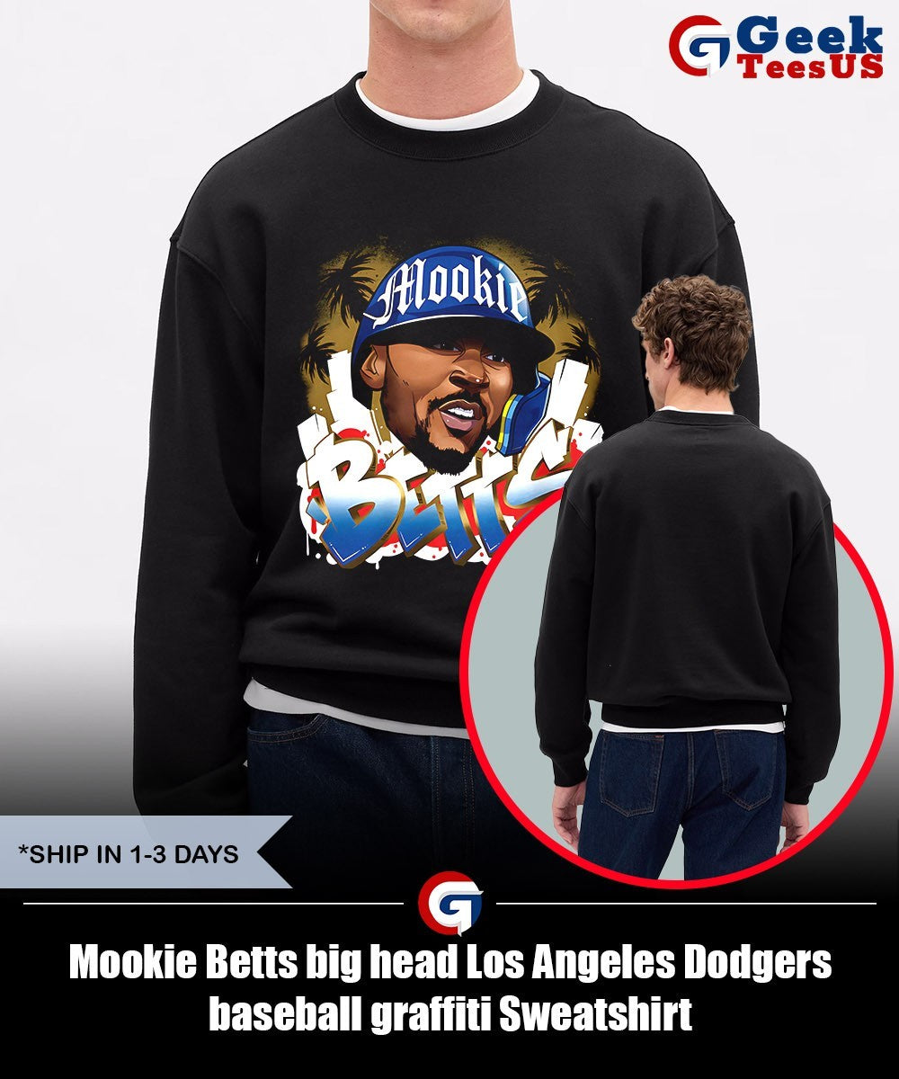 Mookie Betts big head Los Angeles Dodgers baseball graffiti shirt