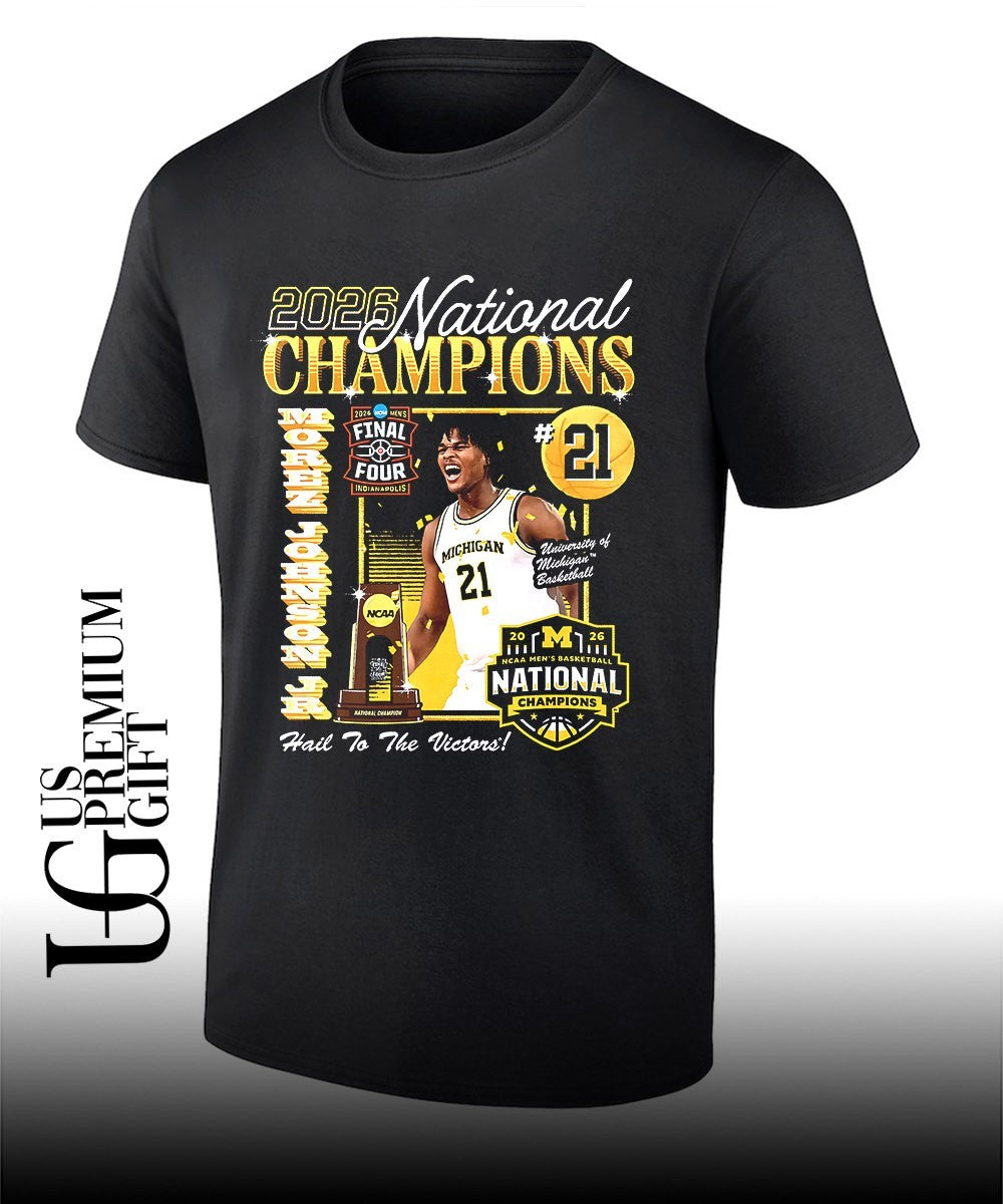 Morez Johnson Jr. Michigan Wolverines Men’s Basketball National Champion 2026 shirt
