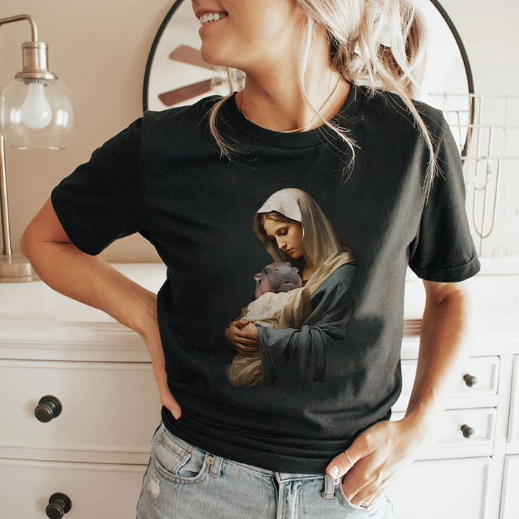 Mother Mary Moo Deng T Shirt