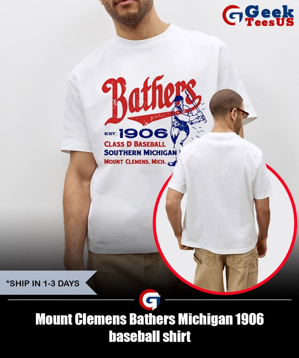 Mount Clemens Bathers Michigan 1906 baseball shirt