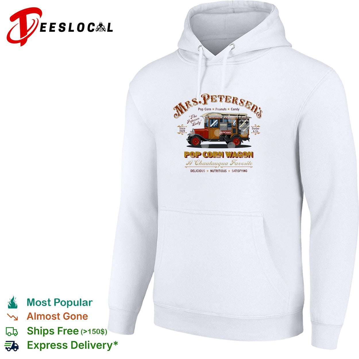 Mrs Petersens popcorn wagon vintage truck the popcorn lady since 1929 poster shirt