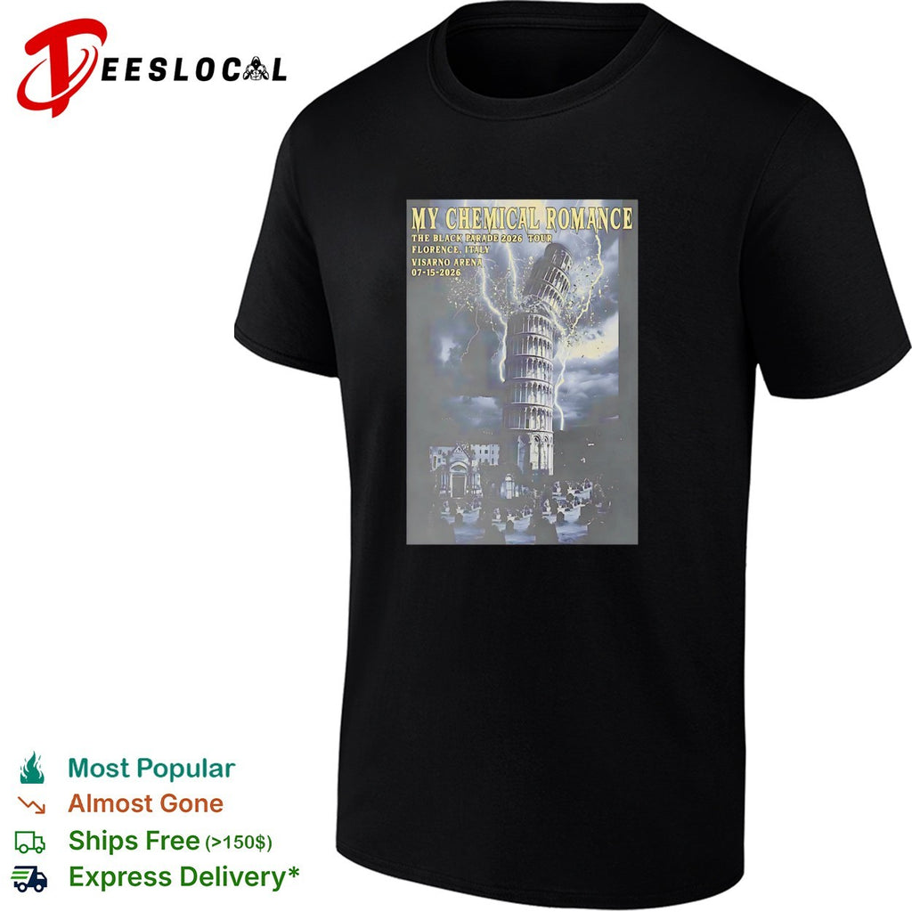 My Chemical Romance Black Parade leaning tower of Pisa cracking Florence shirt
