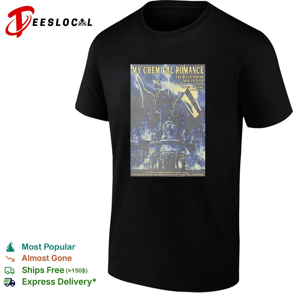 My Chemical Romance Black Parade marching through burning London Wembley shirt