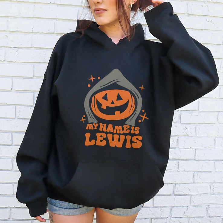 Personalized My Name Is Lewis Pumpkin Halloween T Shirt