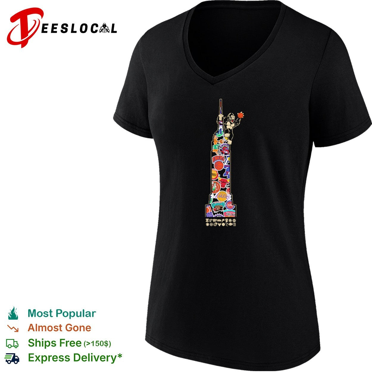 NBA Teams with Gorilla Empire State Building shirt