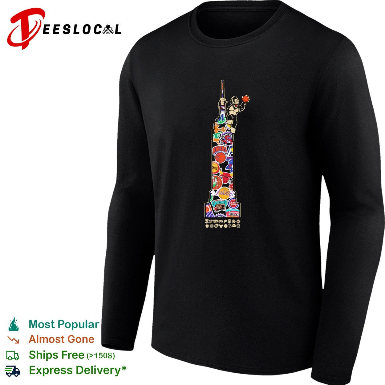 NBA Teams with Gorilla Empire State Building shirt