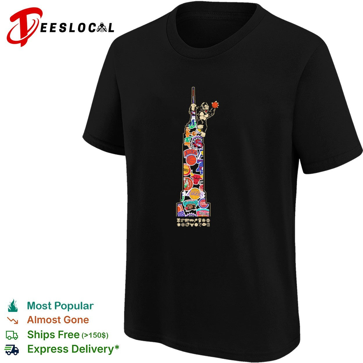 NBA Teams with Gorilla Empire State Building shirt