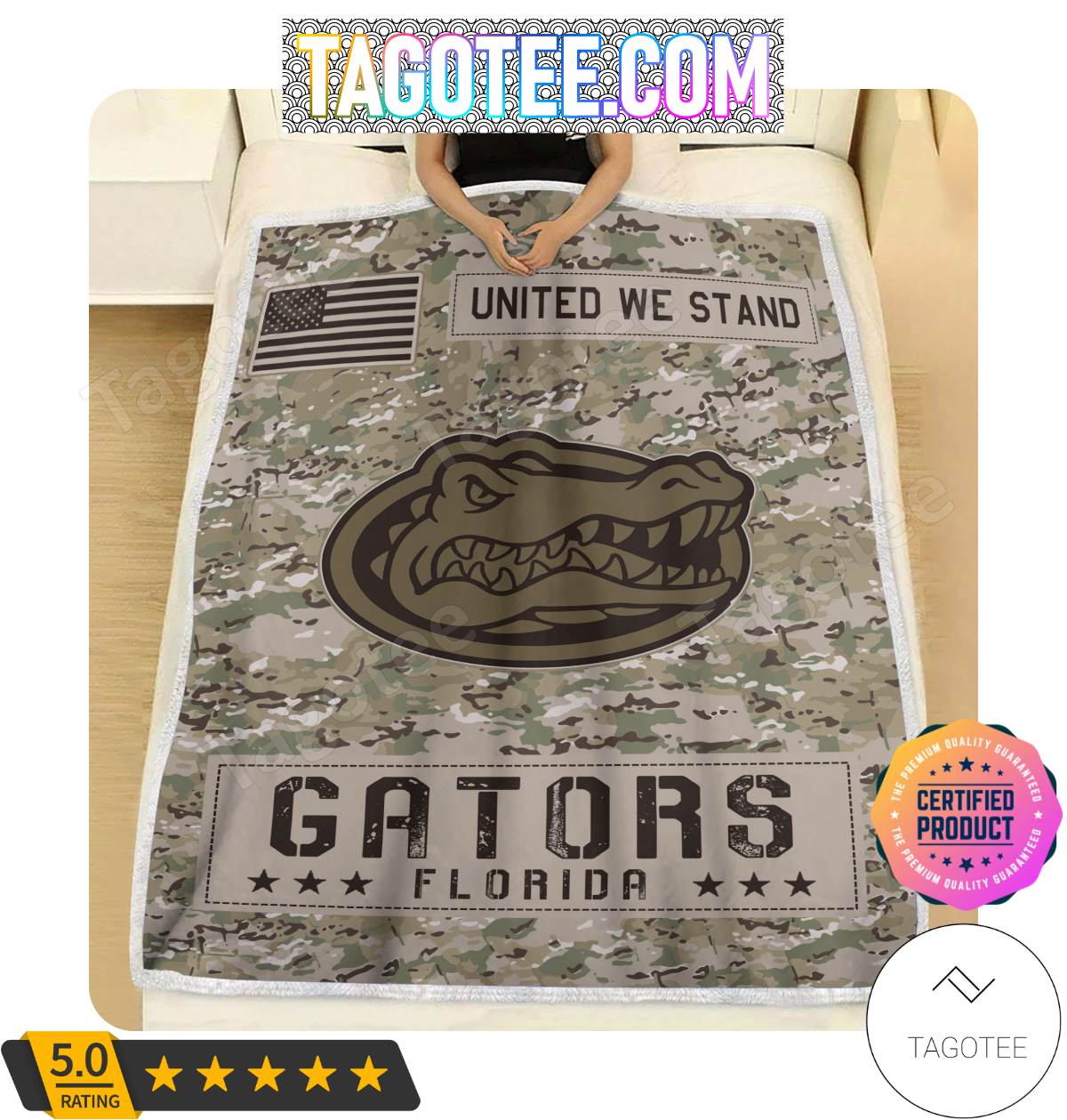 NCAA Florida Gators United We Stand Camo Blanket