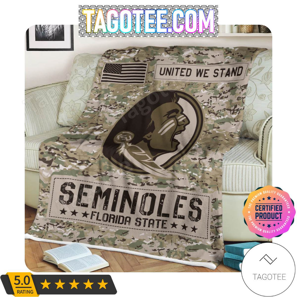 NCAA Florida State Seminoles United We Stand Camo Blanket
