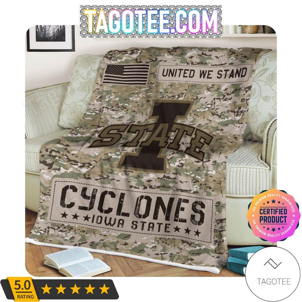 NCAA Iowa State Cyclones United We Stand Camo Blanket