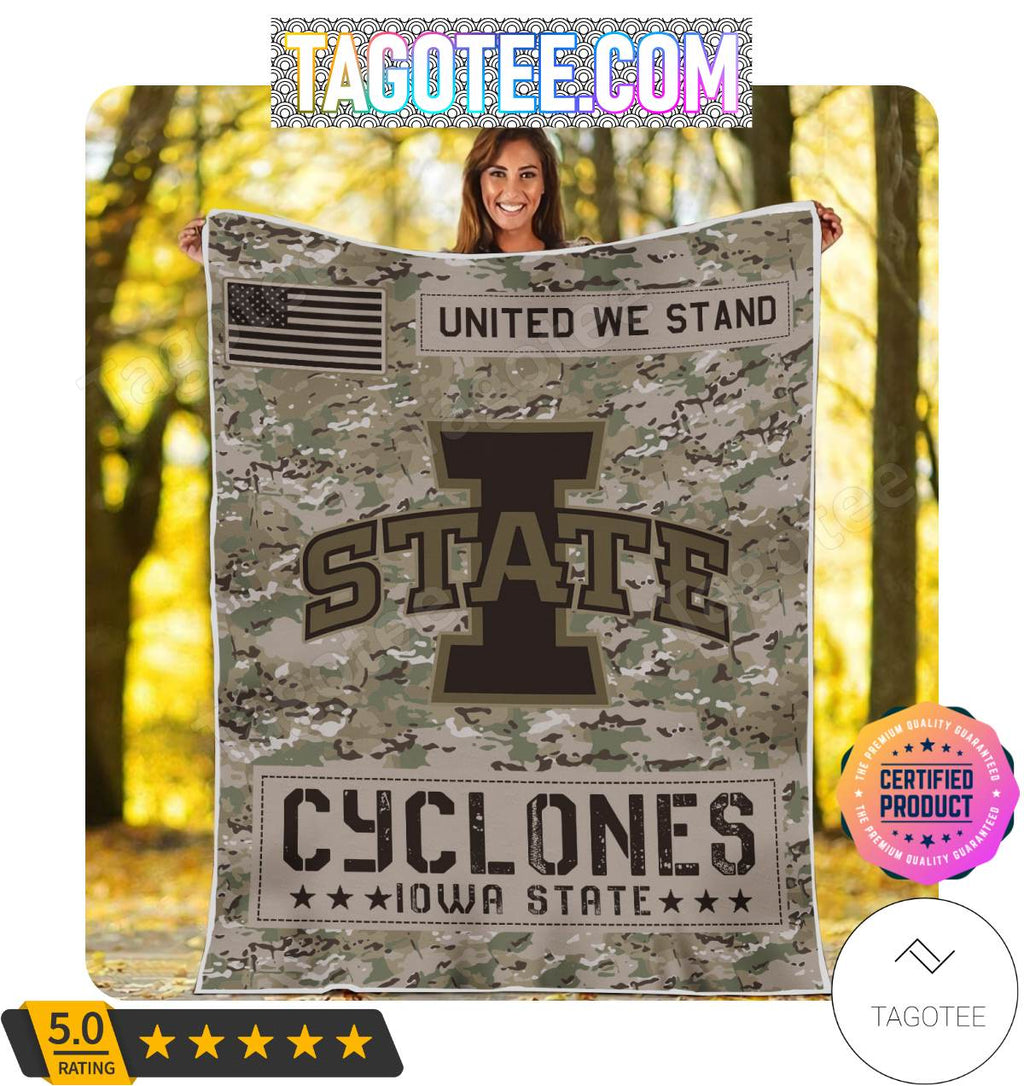 NCAA Iowa State Cyclones United We Stand Camo Blanket
