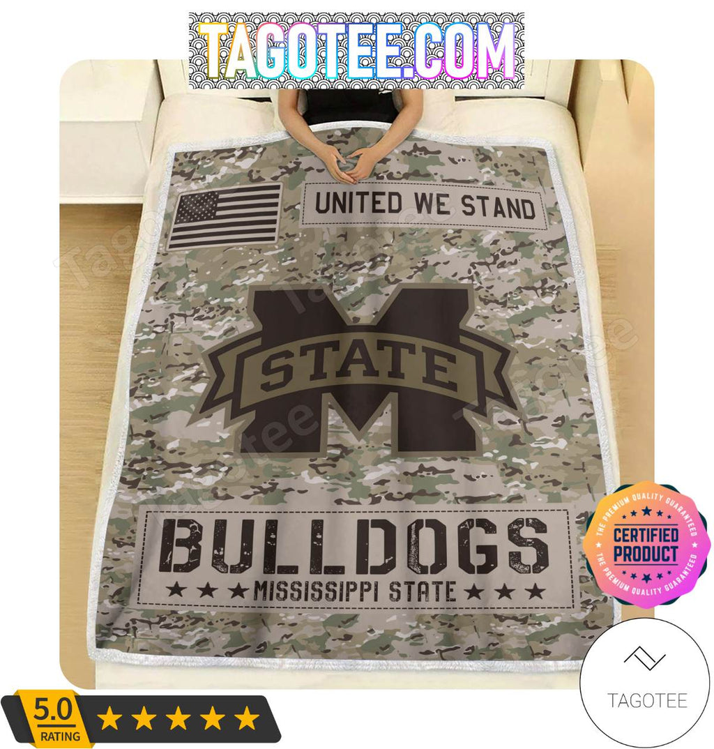 NCAA Mississippi State Bulldogs United We Stand Camo Blanket
