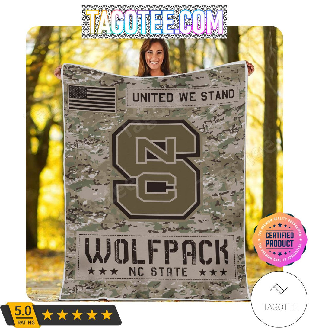 NCAA NC State Wolfpack United We Stand Camo Blanket