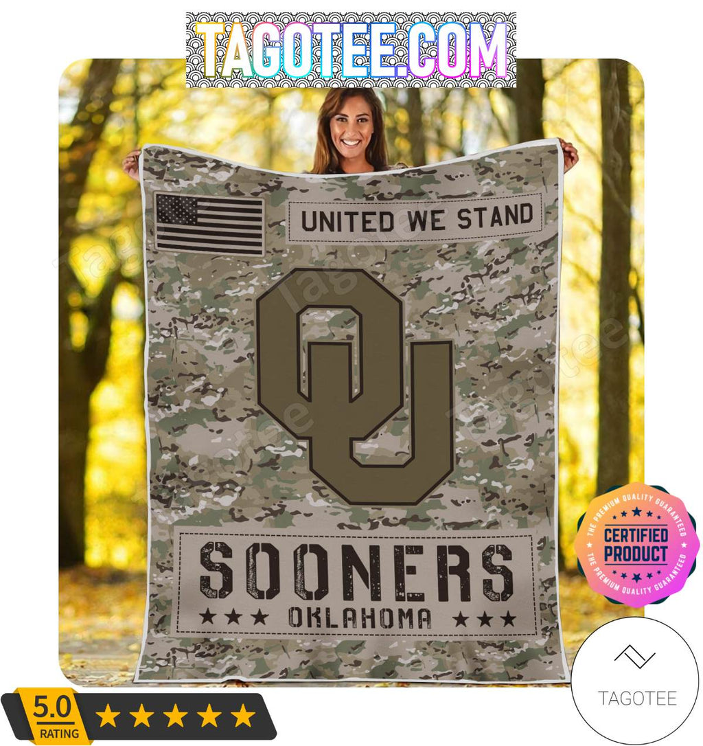 NCAA Oklahoma Sooners United We Stand Camo Blanket