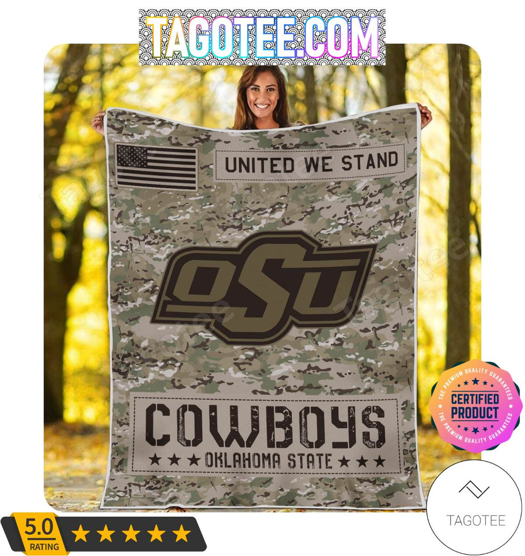 NCAA Oklahoma State Cowboys United We Stand Camo Blanket