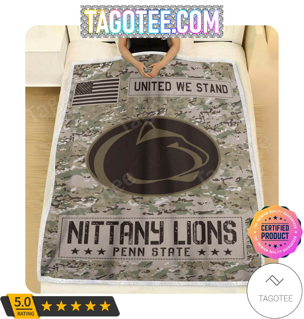 NCAA Penn State Nittany Lions United We Stand Camo Blanket