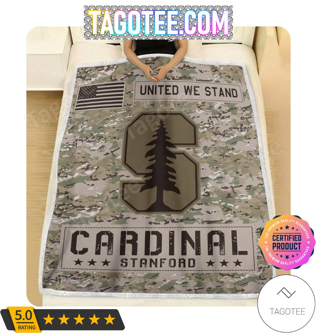 NCAA Stanford Cardinal United We Stand Camo Blanket