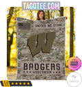 NCAA Wisconsin Badgers United We Stand Camo Blanket