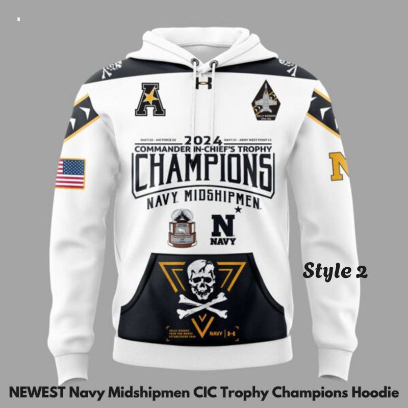 NEWEST Navy Midshipmen CIC Trophy Champions Hoodie