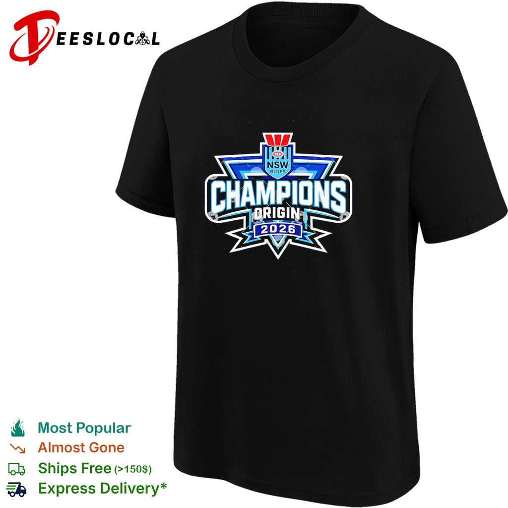 NSW Blues champions Origin 2026 badge shirt