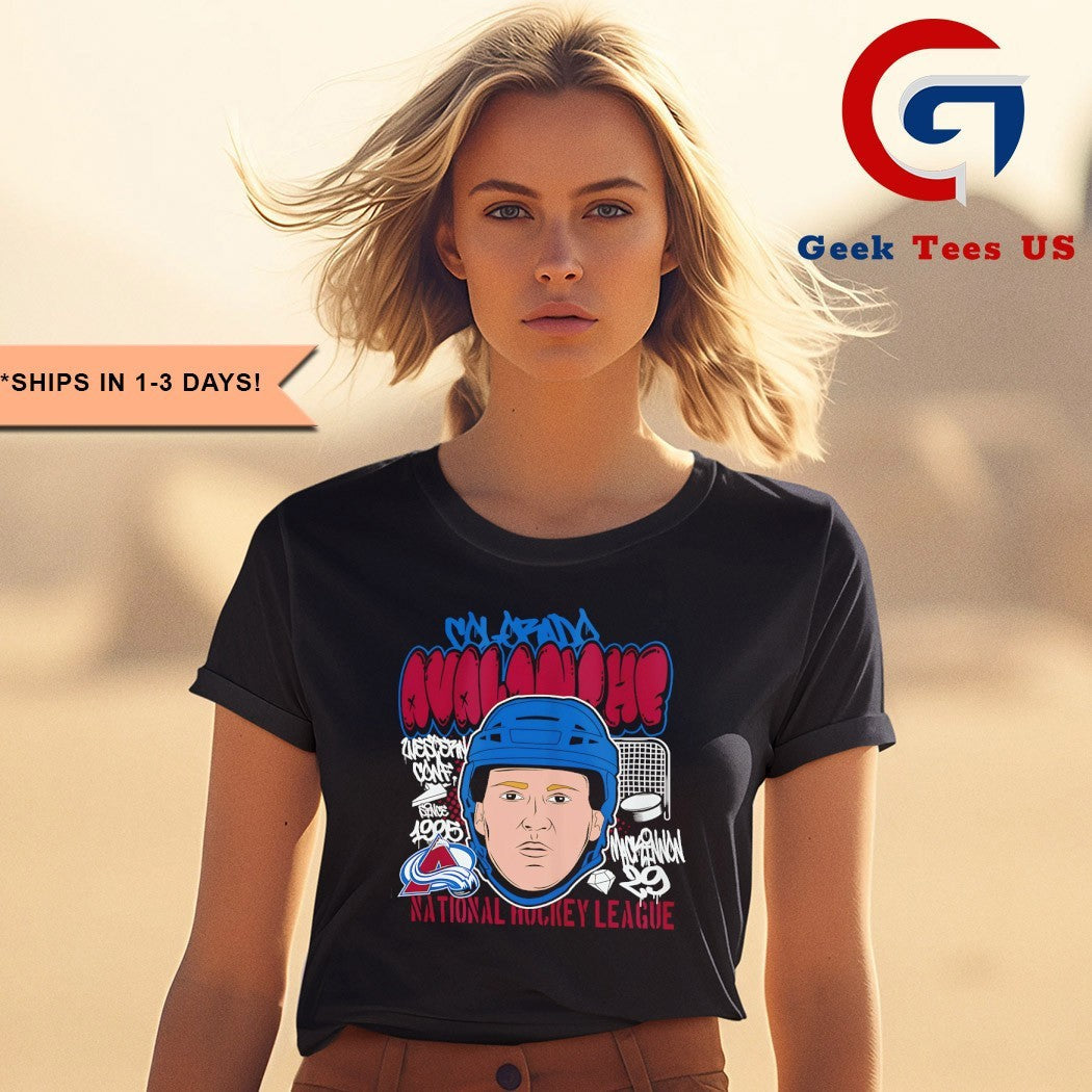 Nathan MacKinnon big head Colorado Avalanche NHL cartoon shirt